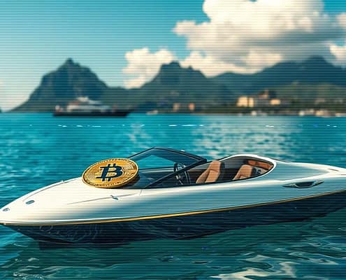 Bitcoin Boat chilling on the Bitcoin Lofi Island